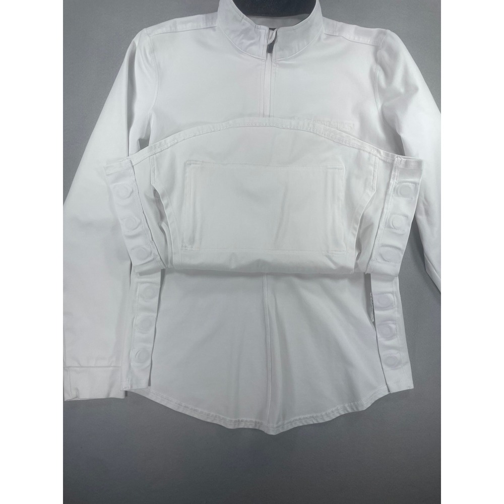 BYLT Pullover Womens Performance Quarter Zip White Side Vent Medium - Picture 10 of 10